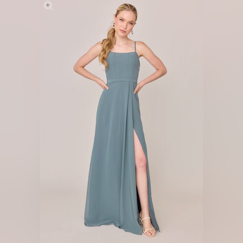 Revelry Chiffon Bridesmaid Wedding Dress In Sage Green Size 12